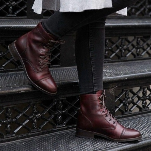 thursday boot co. - women’s the captain boot lace-up shoes leather brown - Picture 1 of 9